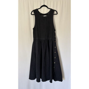 Vtg Osh Kosh Dress 10 Womens Denim Midi Buttons Sleeveless USA
